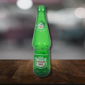 Canada Dry 1960's Green Glass Ginger Ale Bottle